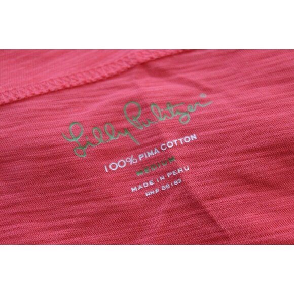 Lilly Pulitzer Dress Size Medium 100% Pima Cotton Coral Pink Resortwear Beach - Picture 12 of 12